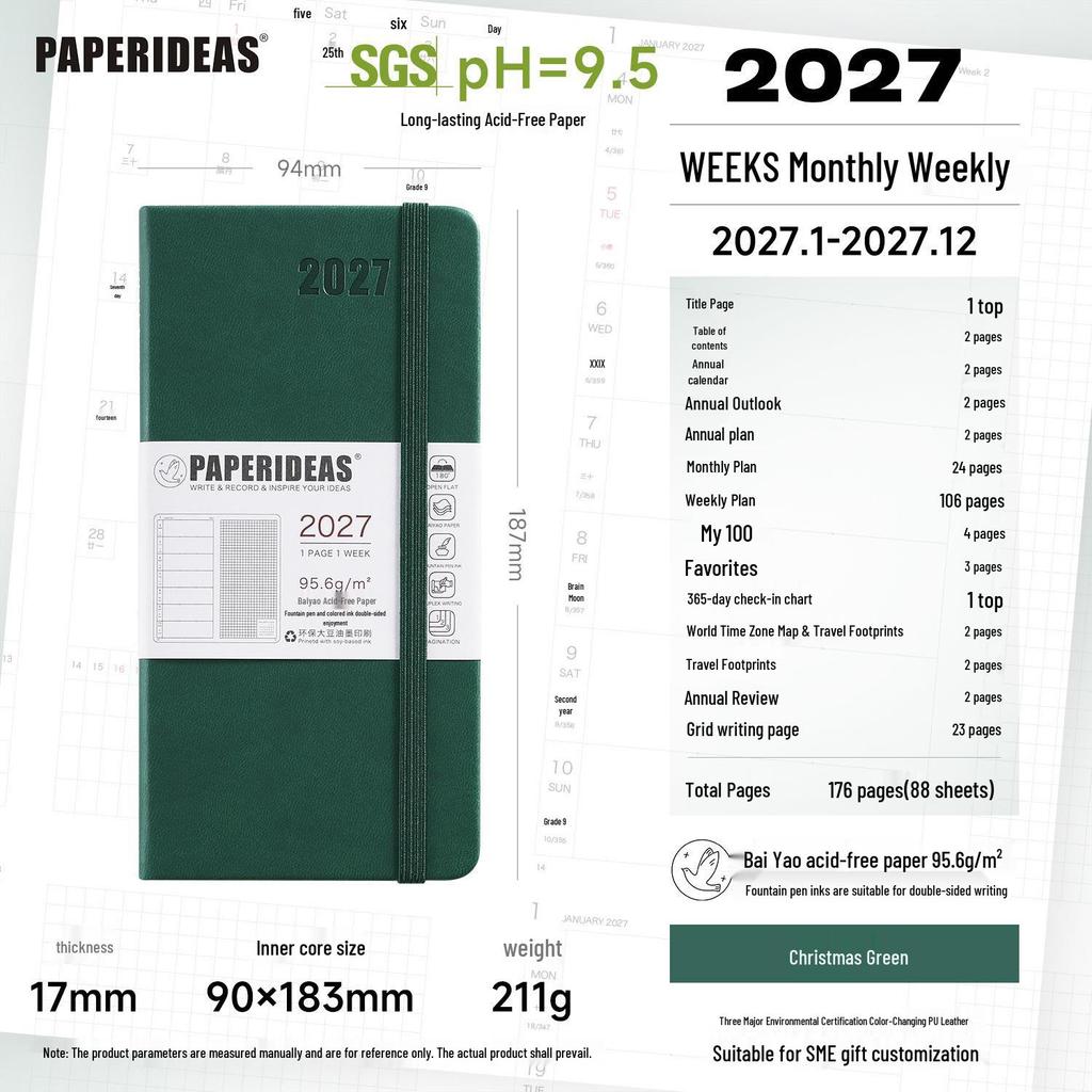 2026 Portable Weekly Planner: Leather-Covered Diary & Time Management Book