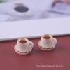 Miniature Coffee Cup Resin Keychain Ornament for Dollhouse & DIY Projects