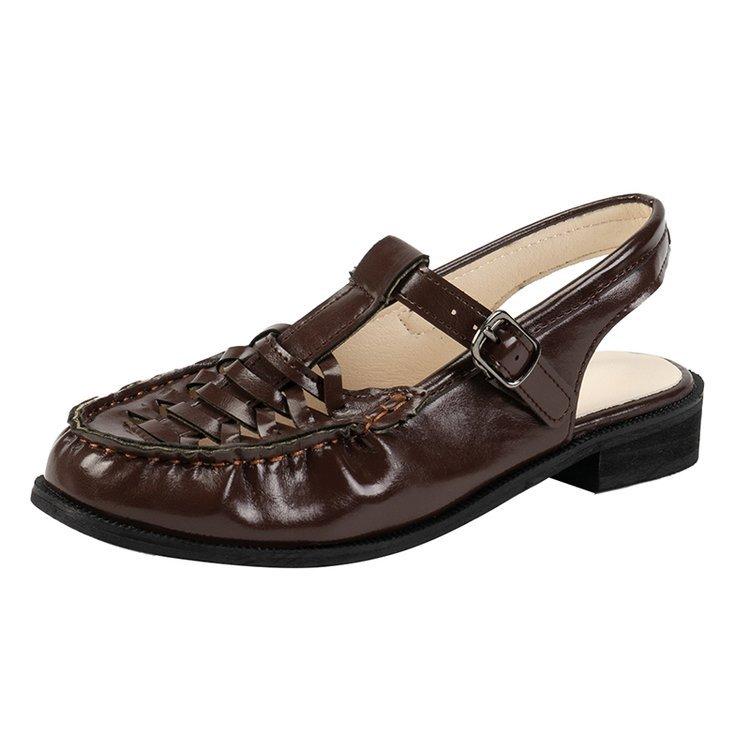 Fashion 2024 Spring and Summer New Genuine Leather Platform Strap Sandals Women's Open Toe Height Increasing Roman Beach Shoes