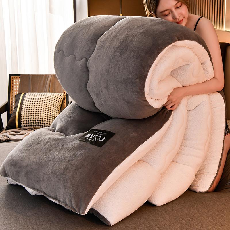 Couette en velours d'agneau hiver couette super chaude couette épaissie 5 kg dortoir étudiant automne hiver noyau de couette coton espace couette