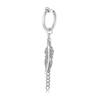Vnox 1 Piece/Pair Feather Leaf Dangle Earrings for Women Men Jewelry,Stainless Steel Link Chain Drop Punk Ear Clip Accessory