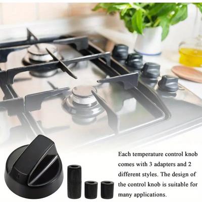 4 Pack Universal Replacement Control Knobs With 12 Adapters For Kitchen Oven Stove Range Durable Knob Set Kitchen Appliances