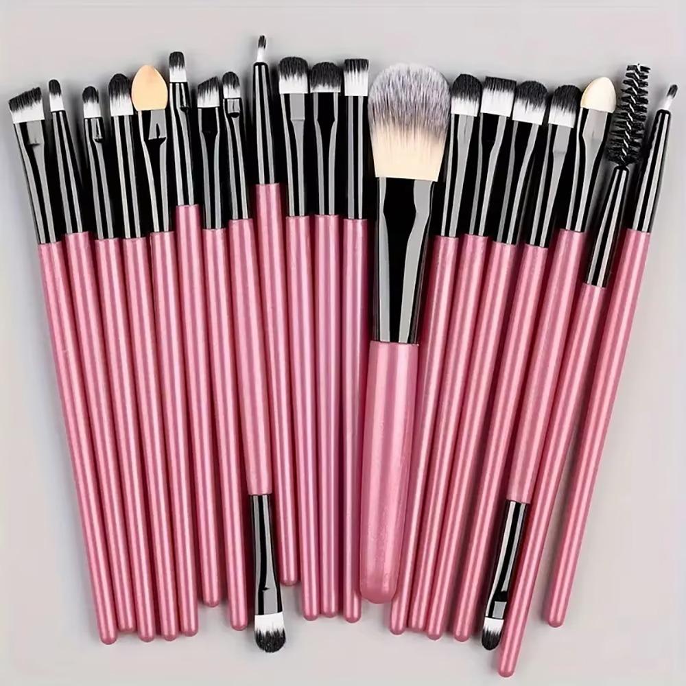 20Pcs/Set Cosmetic Foundation Makeup Brush Set Soft Fluffy Cosmetic Brushes Kit for Cheeks Eye