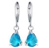 Cercei lungi Fashion pentru Femei, Albastru Alb, Forma de Picătură de Apă, Cristal Strălucitor, Zirconiu, Metal, pentru Petrecere