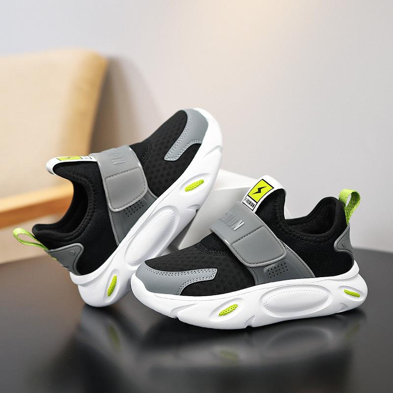 Boys' Shoes Summer New Style Children's Slip-on Mesh Shoes Breathable Mesh Girls Soft Bottom Sports Running Shoes