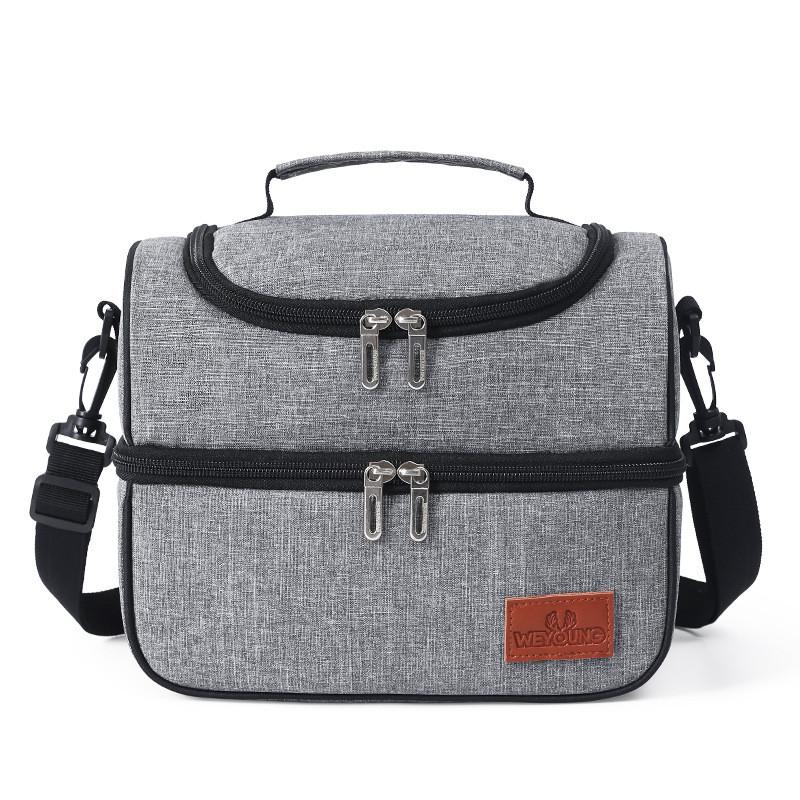 Single/Durable Layer Waterproof Thermal Lunch Bag Large Capacity Portable Picnic Food Insulated Cooler Bag With Shoulder Strap