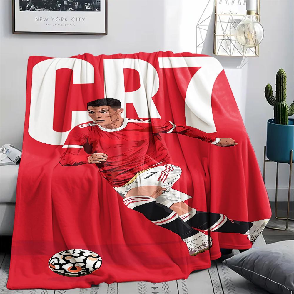 1PC CR7 Print Flannel Blanket, High Quality All Seasons, Home Decor, Warmth and Comfort, Perfect for Christmas Gifts