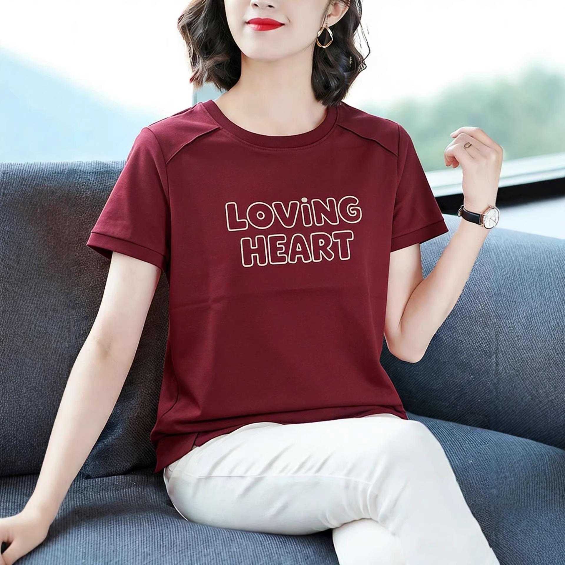 Plus Size Cotton T-Shirt for Women – Loose Fit, Tummy Concealing, Casual Summer Short Sleeve for Middle-Aged & Elderly Women XL