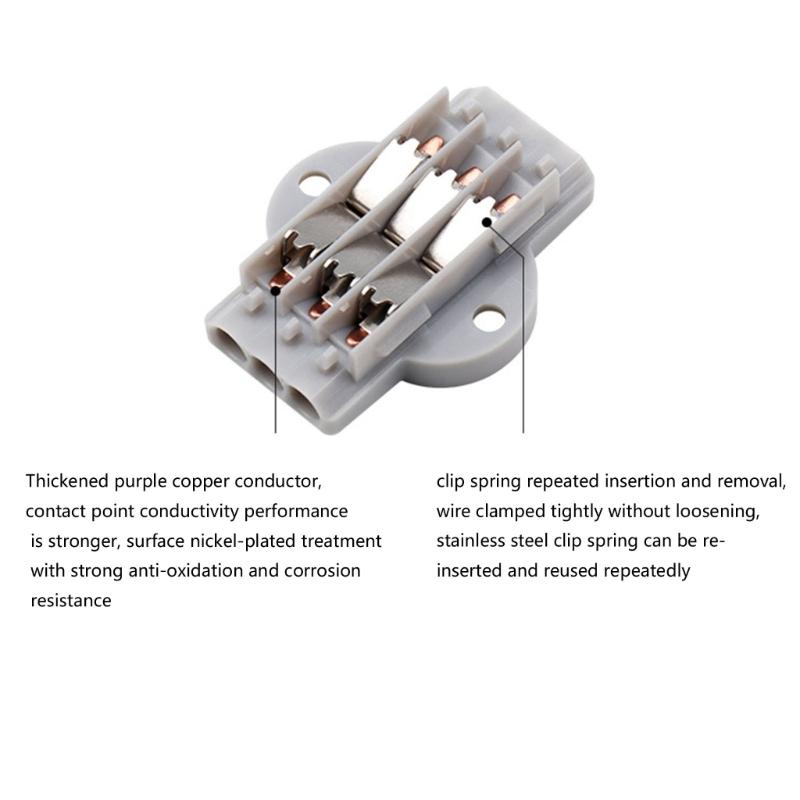 10Pcs Quick Wire Connector Push In Electrical Terminals Block For Soft And Hard Wires Quick Installation Enduring
