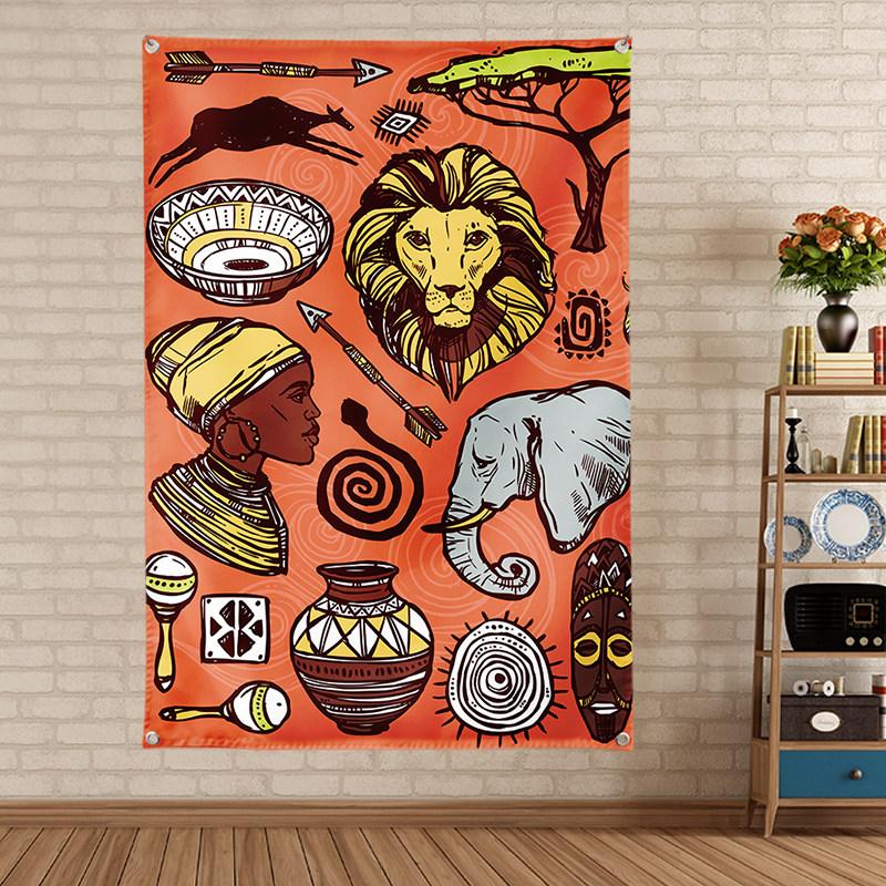 

Ethnic African Drum Music Tapestry Wall Hanging Home Decor Bed Living Room Percussion Instrument Style Decor 74x94cm(29x37in)
