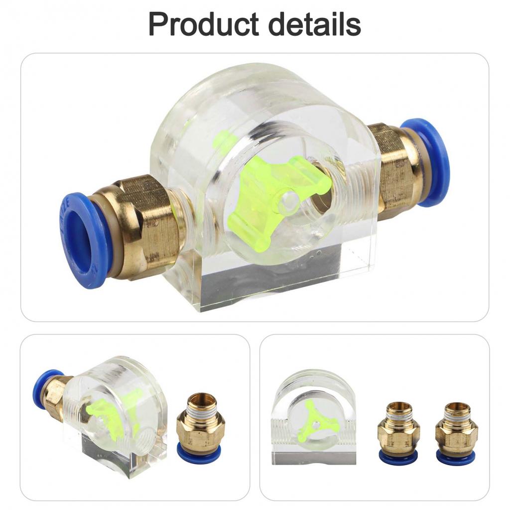 Water Cooled Flow Meter for Computer Heat Pipes 1pcs Acrylic Cooling Indicator