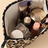 Leopard Print Zippered Makeup Bag Y2K Aesthetic Large Capacity Makeup Bag Toiletry Bag Purse Makeup Bag Makeup Pouch Skincare Bag Toiletry Bag Packing