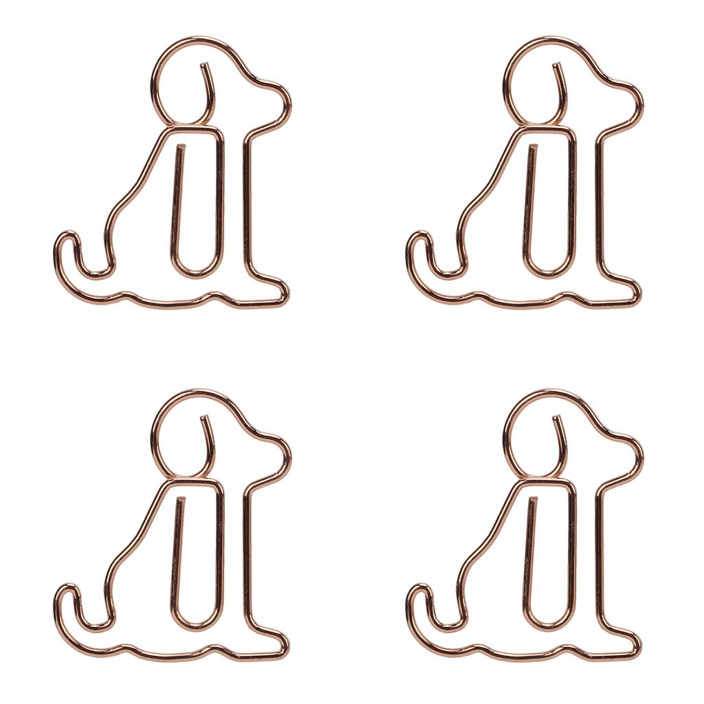 20pcs Shaped Paper Clips Animal Dog Shapes Gold Light Portable Fun Organizing Metal Clips for D