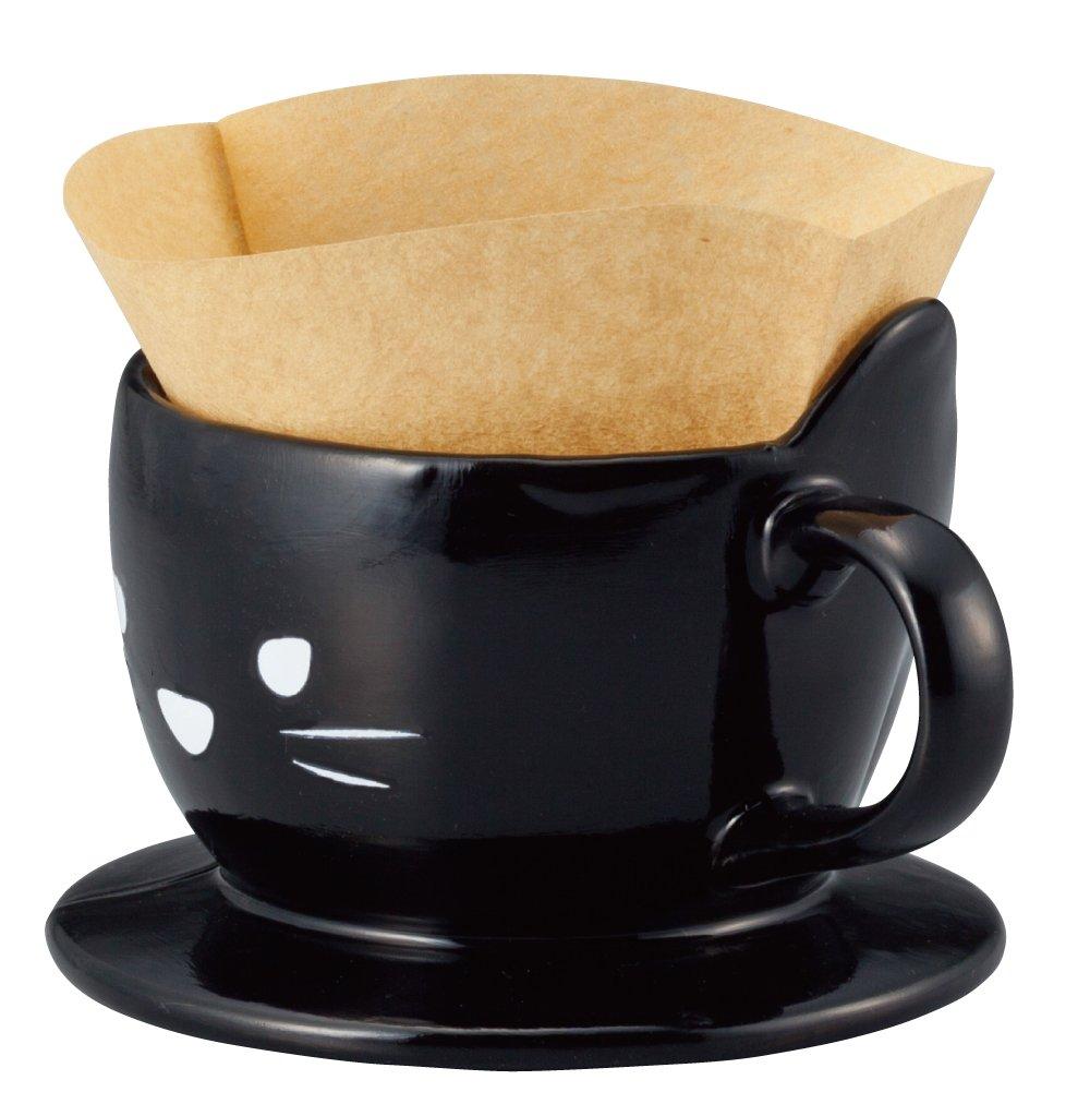 SANART Cute Tableware [Cat Kitchen Utensils] Black Cat Coffee Dripper Diameter 13.5cm Black SAN2542-2