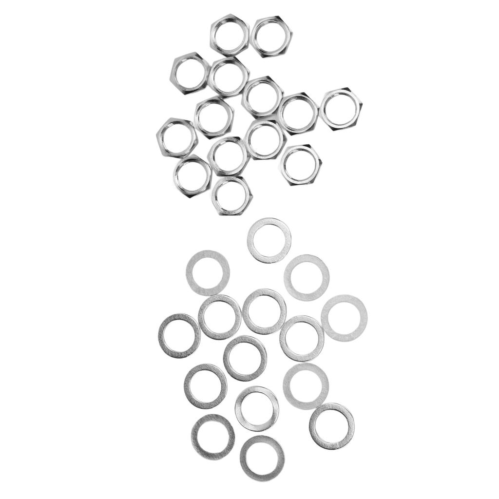G3Celsius8 Female Thread Nuts Metal Washer Kit Instrument Fasteners for Electric Guitar Bass