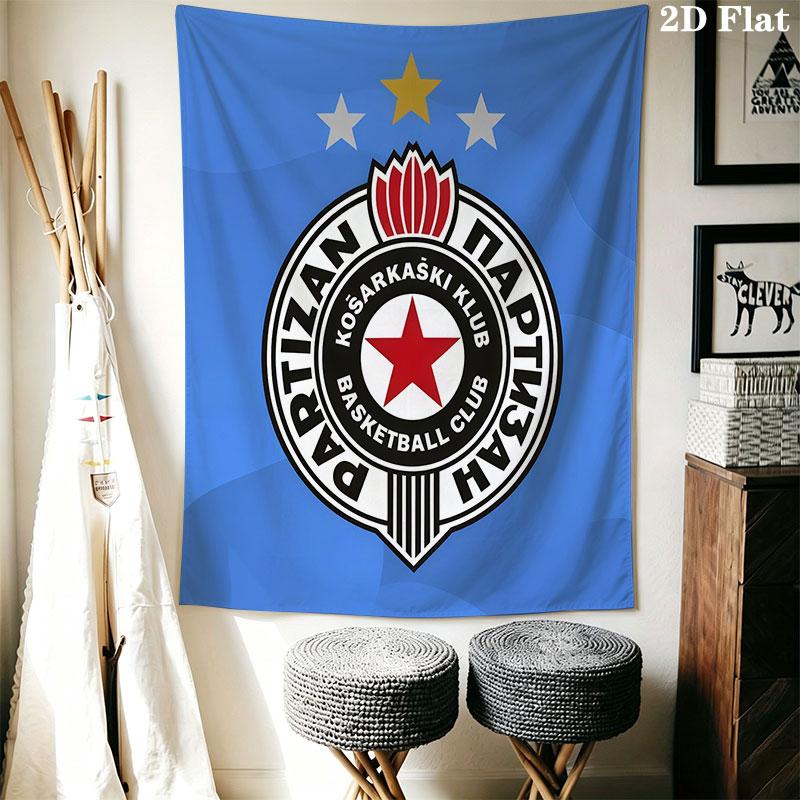 Partizan KK logo Wall Hanging Printed Fabric Blanket Decorative Tapestries for Bedroom Living Room Home Decor