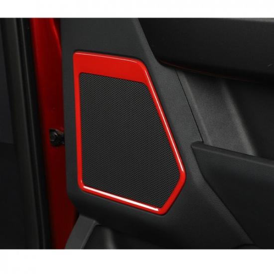 4Pc Red Door Speaker Horn Cover Trim For Ford F150 -24 Accessories Interior