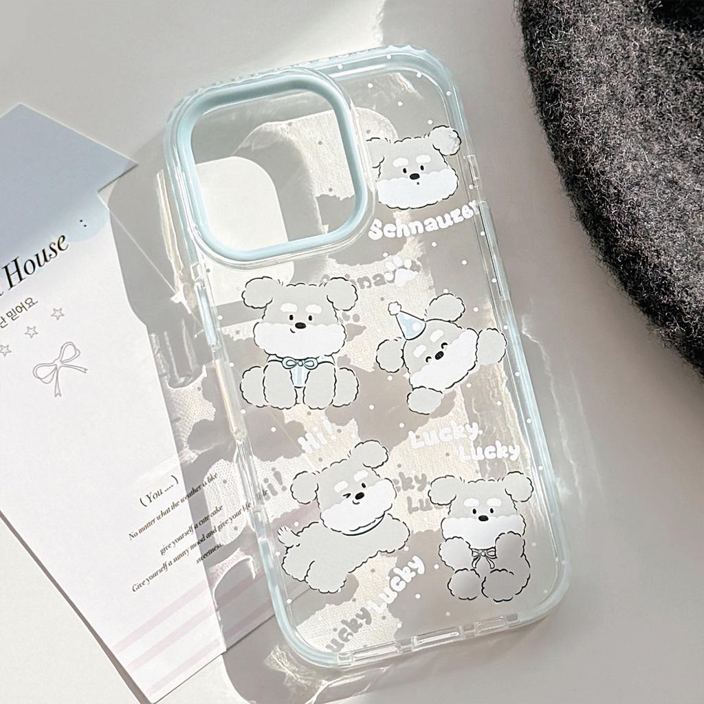 Schnauzer Puppy Suitable for IPhone16promax Apple 15 Mobile Phone Case 14 Cute Korean 13 Transparent 11 Soft