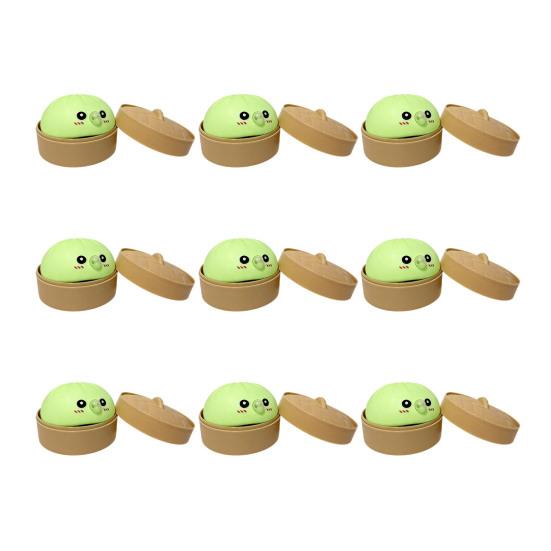 12Pcs Bubble Blowing Steamed Bun Cartoon Dumpling Sensory Toy with Steamer Pinch Fidget Toy Stress Relief 12pcs зелёный