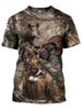Jagd Camouflage T-Shirt Sommer T-Shirt Mann 3D Druck Streetwear Kleidung Kurzarm T-Shirt Herren Kleidung Camp Fitnessstudio T-Shirts