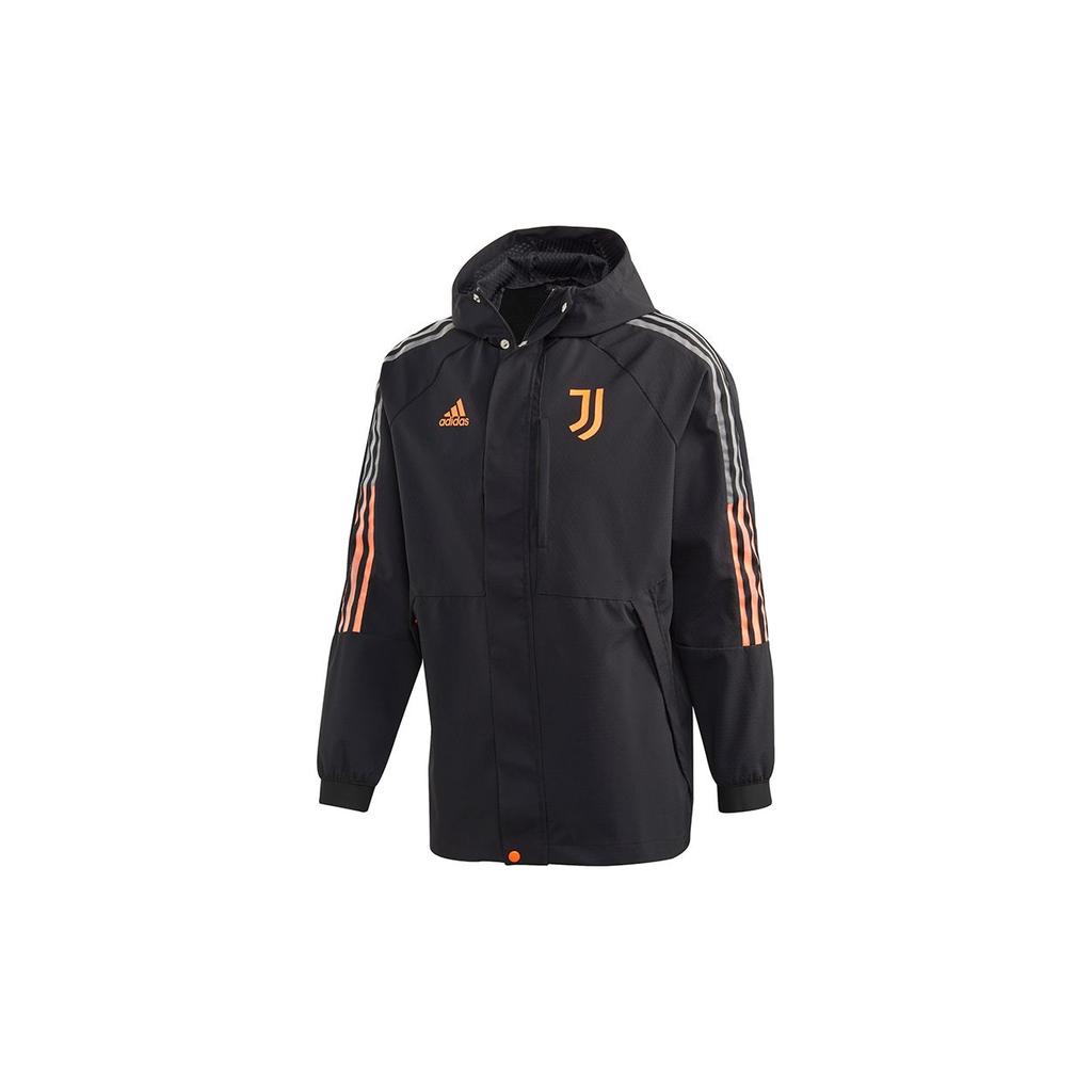 Adidas Juventus Travel Jacket With Hood Men Outerwear Black FR4202
