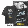 G02 Back Print Cotton Big Size 1984 Graphic Men T-shirt | Acid Washed  Streetwear Cool Vintage O-neck Men's Tee Tshirt