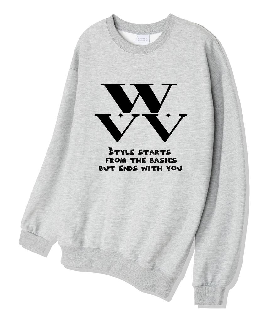 Wibelibellyu From Style Oversized Terry Sweatshirt Gray