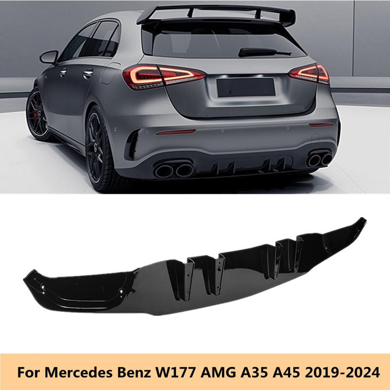 For Mercedes Benz W177 AMG A35 A45 2019 2020 2021 Car Rear Bumper Blade Lip Body Kit Spoiler Splitter Canard Guard Protect Cover