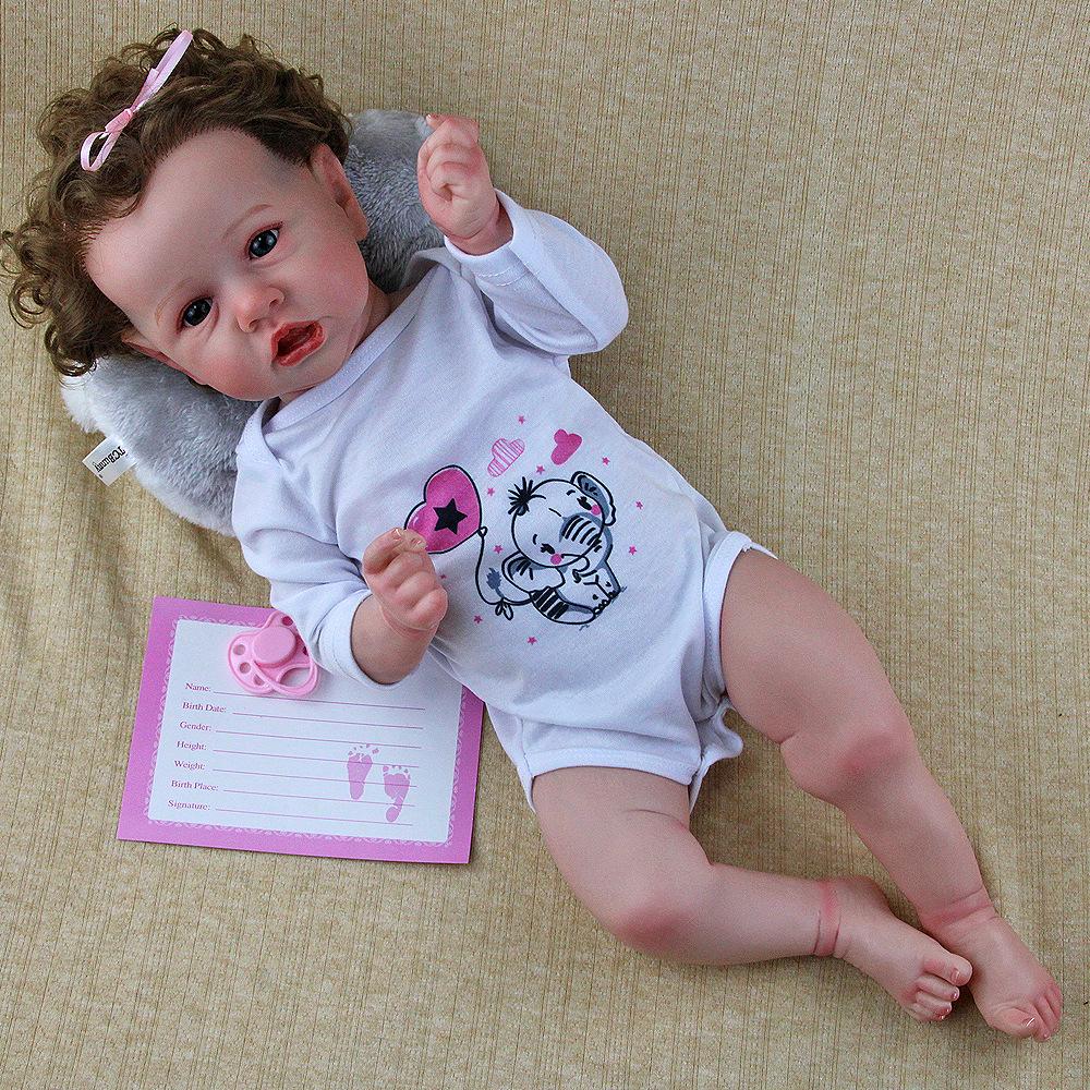 55 cm Vaskbar naturtro Myk Håndmalt Simulering Baby Reborn Dukke Barn Følger med Lek Dukke