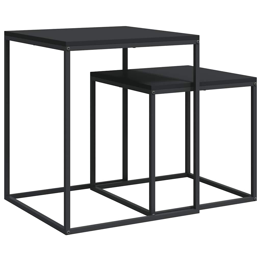 2 Piece Coffee Table Set Wood Based Material and Metal