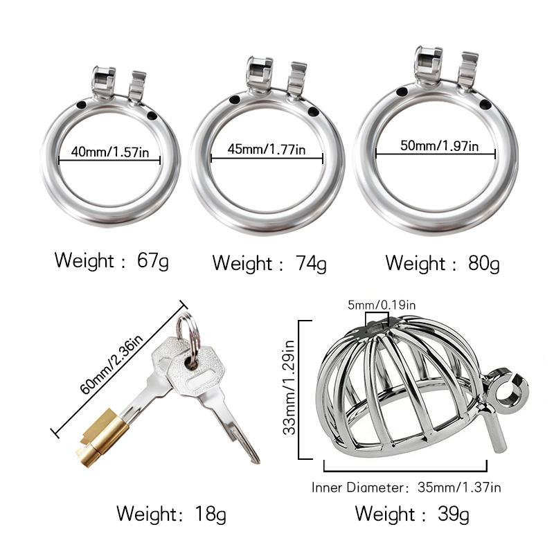 SEXBAY Stainless Steel Chastity Cage for Male-LGBT Lock Cock Ring Adult Sex Toy with BDSM SM Features