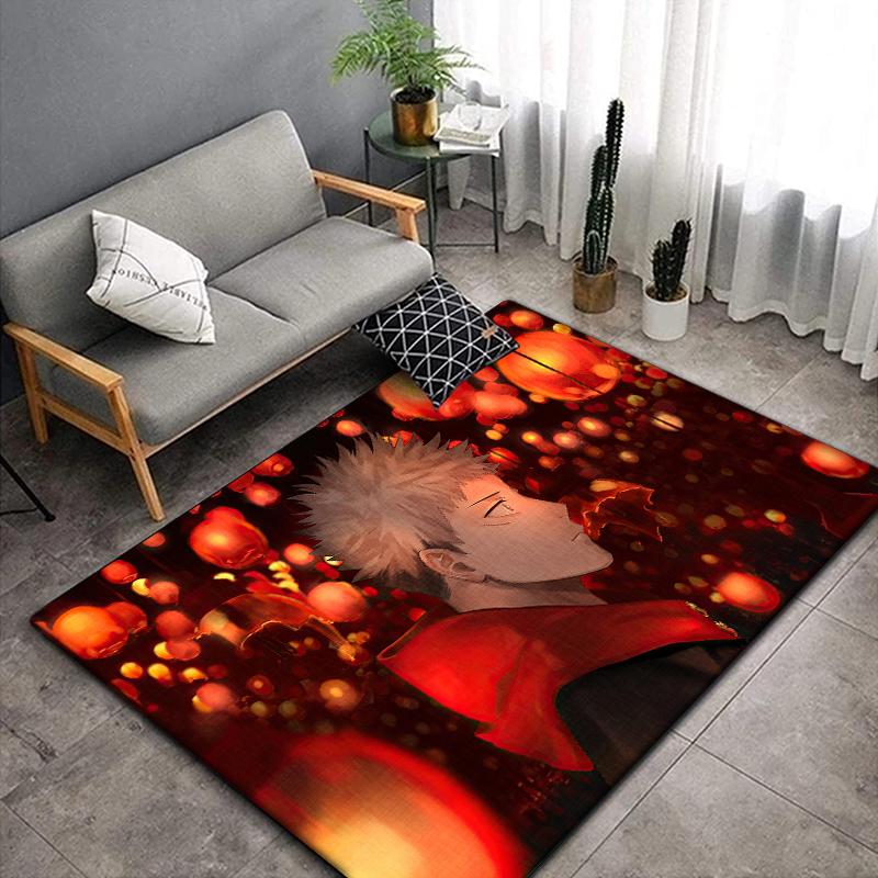 Jujutsu Kaisen Anime Rug Large,Carpet Rug for Living Room Bedroom Sofa Decoration,Doormat Kitchen Non-slip Floor Mat Picnic Camp