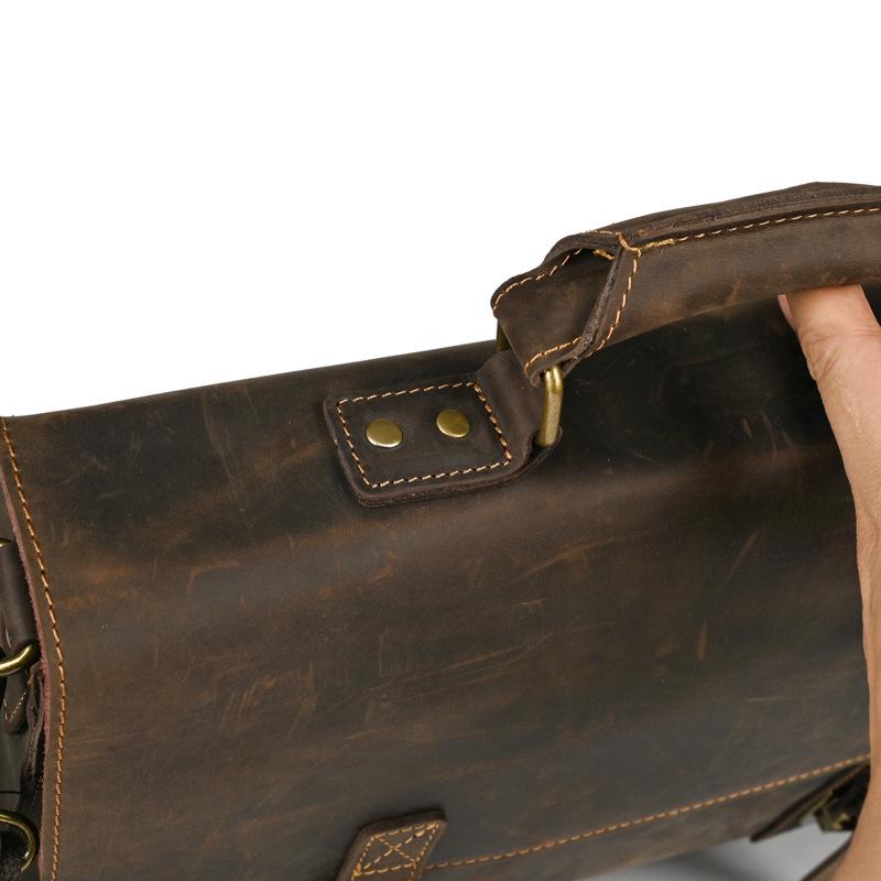 Vintage Pánská taška přes rameno crossbody na notebook z koňské kůže