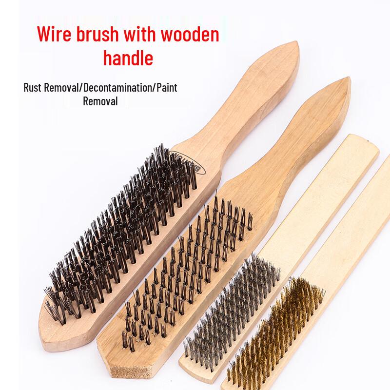Large Stainless Steel Wire Brush with Wooden Handle
