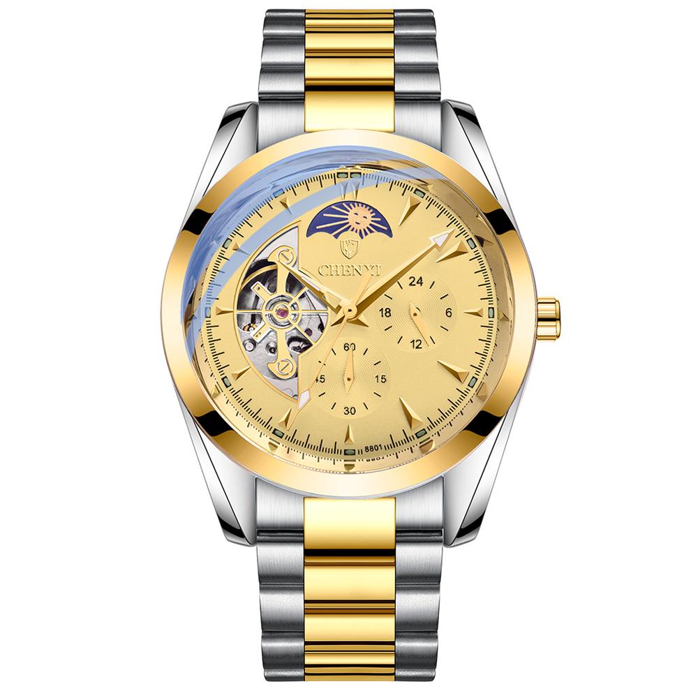 Chenxi Top Brand Business Luminous Men's Tourbillon Waterproof Wrist Full Stainless Steel Automatic Mechanical Business Watches