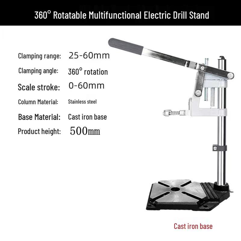 Universal Rotating Electric Drill Stand & Mini Workbench for Punching, Grinding, and Drilling