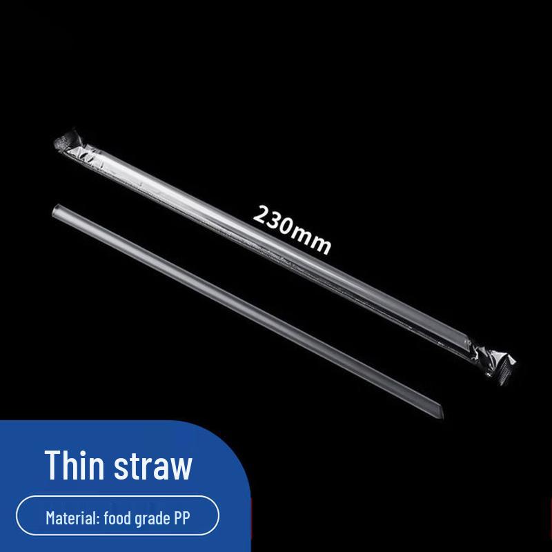 HUIHUADU Disposable PET Cups & Thin Straws Set