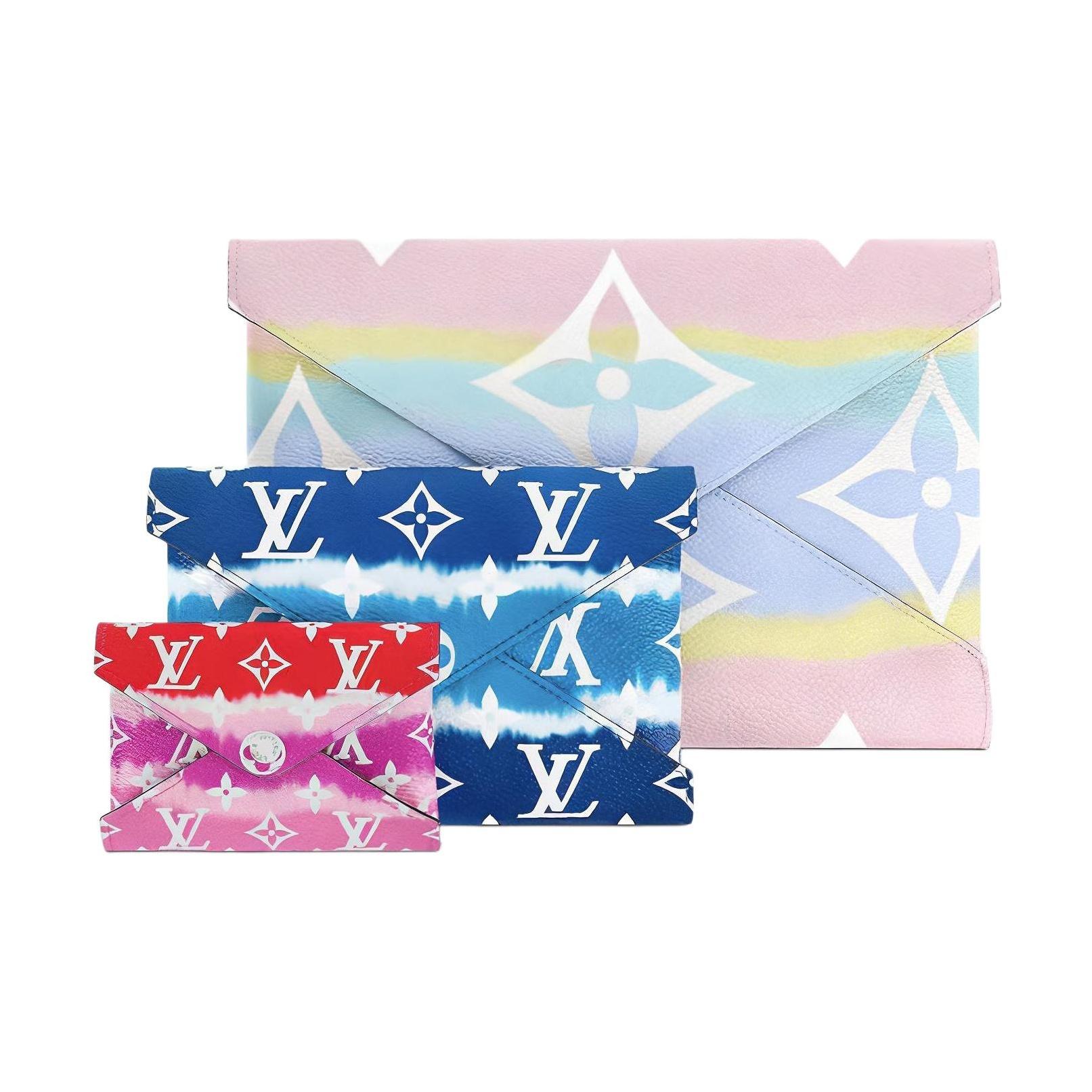 

Louis Vuitton Escale Pochett Kirigami Three-In-One Tie-Dye Canvas Leather Clutch Women clutch Multicolor M69119 Box(Basic Set+Box)