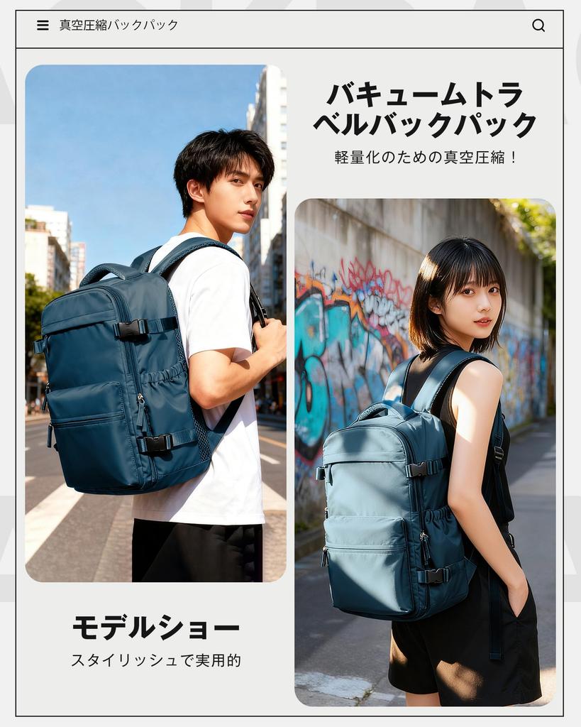 CADOLIM Travel Large Capacity Business Vacuum Backpack with Vacuum Compression Unisex Large Vacuum Flight Daily Leisure Travel Men's Backpack, 30L,