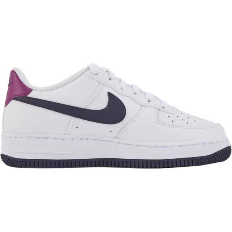 New Nike Air Force 1 Anti Slip Wear Resistant Low Top Kids' Skateboarding Shoes White/Black/Purple FV5948-111