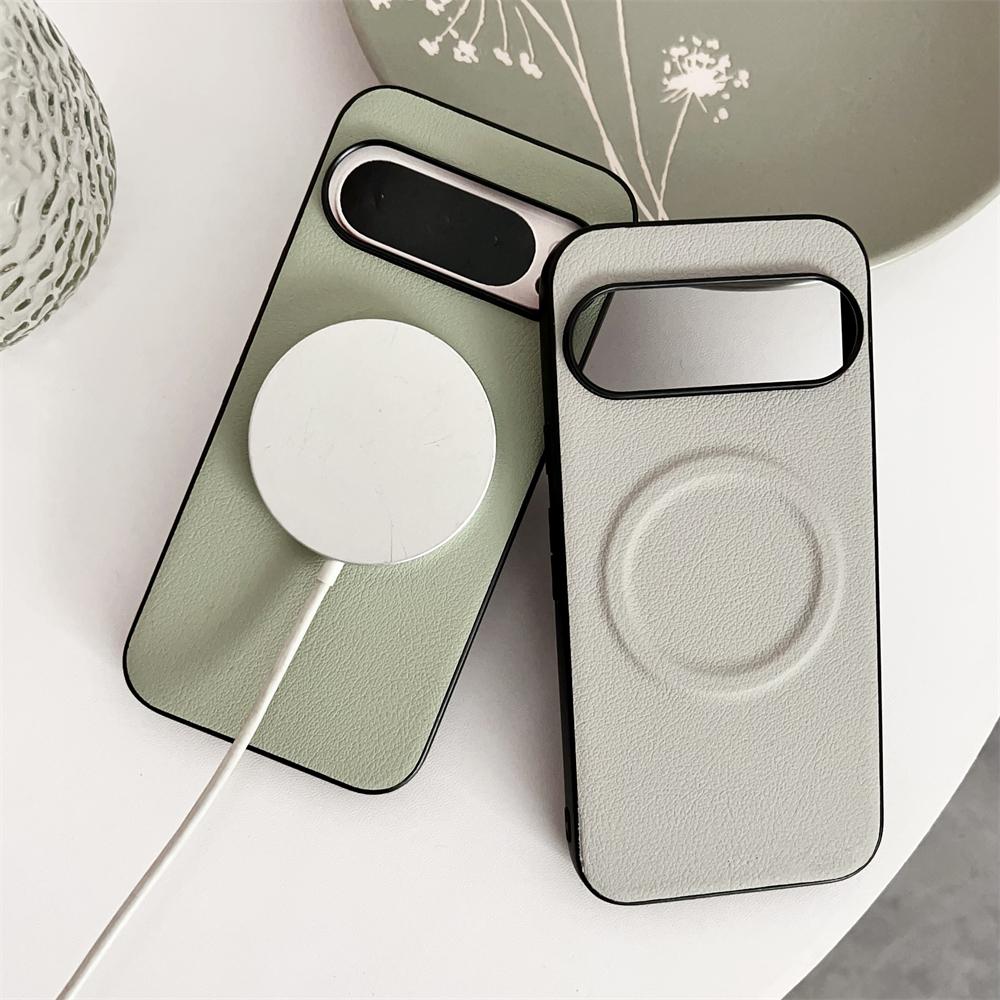 Vegan Business Leather Ultra Thin Phone Case for Google Pixel 10 9 Pro Fold 8 8A 7 7A 6 9 Pro XL for Magsafe Magnetic Shockproof Solid Cover