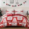 Christmas 3-piece Set Of Festive Reindeer Pattern Quilt Covers With zippers, Including 2 Pillowcases