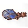 Natural Lapis Lazuli 65 Ct Certified Handmade Copper Wire Wrapped Oval Pendant