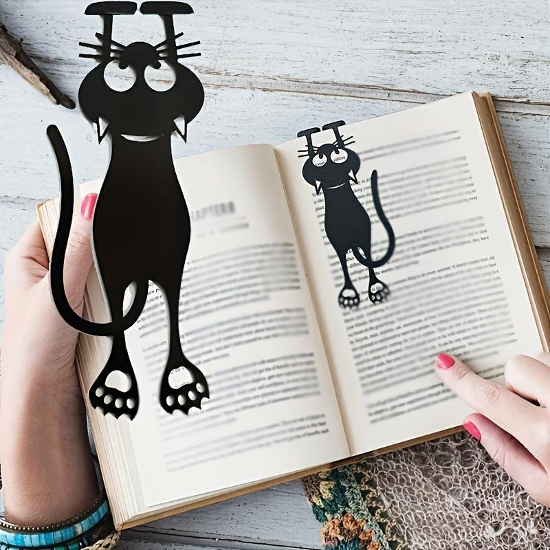 Hollow Out Cat Bookmark, Creative Black Cat Hanging Bookmark, Gift Creative Stationery