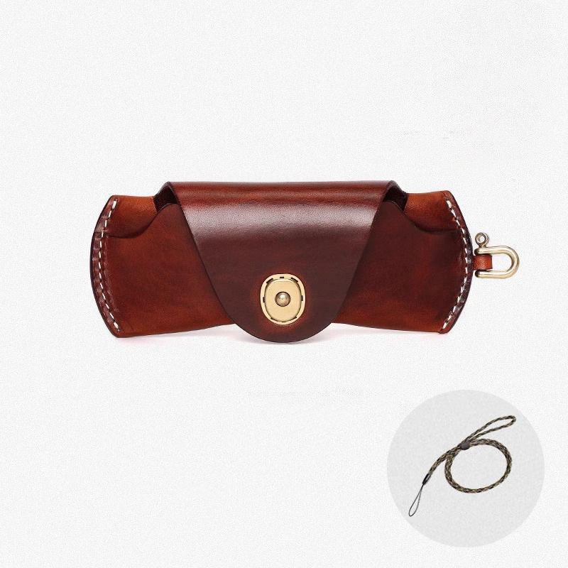 

Унисекс Ретро Подвесная Сумка для Очков из ПУ Кожи Портативный Подвесной Чехол для Солнцезащитных Очков Простая Ручная Работа Коробка для Хранения Очков кофейный