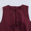 2025 Spring Women's Slim Fit Dress with Bow and Flared Hem