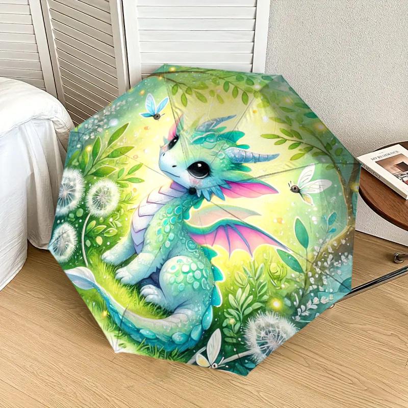 1pc dragon forest Pattern Umbrella Design Automatic Opening and Closing Umbrella, High-quality Travel Umbrella, Lightweight and Portable, -83