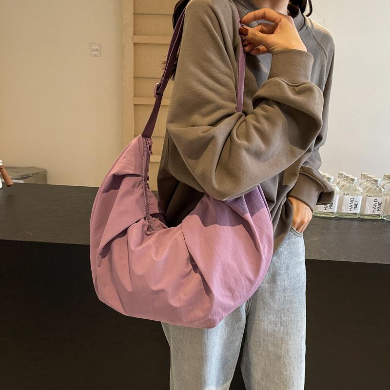 Large Capacity Tote Bag Solid Color Women's Shoulder Crossbody Bag