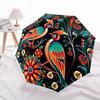 1pc Birds Flowers Automatic Folding Umbrella - Design, Durable Iron Frame for Travel, Outdoor, Beach Fashion Accessory A0920007