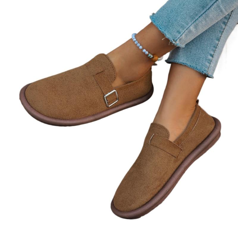 New Thick Bottoming Birkenstocks Women's Retro Spring and Autumn Loafers Flat Non-slip with Skirt Soft Sole Single Shoes